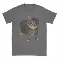Oiia Oiia Dynamic Cat Model Tshirt Fun Brainrot Cotton Top Fan Gift Printed Tshirt Unisexs Casual Street Style 2XL gray