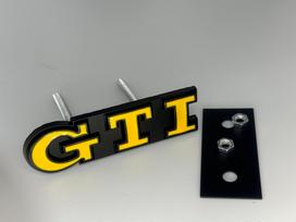 3D Metalinis automobilio grotelių lipdukas GTI emblema Volkswagen Golf 5 Polo Golf 7 5 6 Mk6 7 R 7 Gtd Mk7 Mk4 Mk5 GTI Automobilio lipdukai YH7 black
