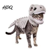 Juokingas katės cosplay apranga Augintinio dinozauro skeletas kostiumas Šviečiantis tamsoje 3D drabužis Helovino šventės vakarėlis Šunų drabužiai Dino šunims katėms, S H gray