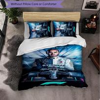 Lewis Hamilton Rašto Mikropluošto 3 Dalių Patalynės Komplektas Dekoras Antklodės Užvalkalas Rinkinys Miegamajam Namų Naudojimui 140cm*200cm