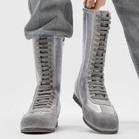 Vyriški Minimalistiniai Bokso Batai Aukštakulniai Apvalus Pirštas Suvarstomi Cleanfit Stiliaus Klasikiniai Treniruočių Batai Atsitiktiniai Unisex Chelsea Batai 38 gray