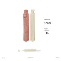 Large Long Plush Hot Water Bottle for Filling with Water, Specifically for Sleeping in Bed, Warm Water Bag for Warming Feet, Christmas Gift for 57cm rožinė