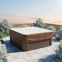 Kvadratinis SPA dangtis Atsparus vandeniui Neperšlampamas Lauko Brown 215*215*30cm