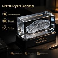 Kristalinis 3D automobilio ir lėktuvo modelio papuošalas - Didelis skaidrumas K9 Custom