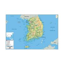 Anglų žemėlapis Pietų Korėja Žemėlapis Geografinis žemėlapis Drobė Tapyba Gyvenamasis kambarys Namų dekoravimas Vaikų mokyklos reikmenys 59*42cm
