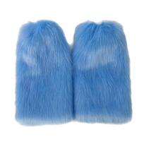 Spicy Girl Plush Slouchy Y2K Furry Leg Warmers for Women, Autumn/Winter Thick Fleece Leg Protectors and Sleeves. 40 cm džinsinio mėlyna spalva