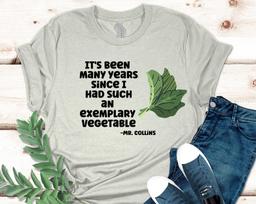 Exemplary Vegetable T-Shirt, Pride and Prejudice, Jane Austen, Unisex Short Sleeve Tee, Gifts for Teachers, Librarian, Book Gift, Literary 150 gray