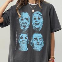 90s Point Action Movie T-Shirt: Break Bank Robbery Masks - Vintage Graphic Tee 140 blue