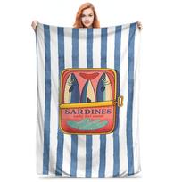 Aesthetic Sardines Tin Blanket Cozy Plush Couch Throw Cover Soft Bed Decorative Nap Blanket For All Season Home Decor 100cm*150cm