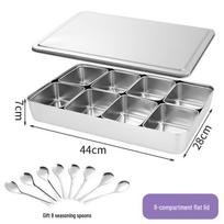 Stainless Steel Spice Box: Japanese Seasoning Set with Six or Eight Grids for Ingredients and Grains