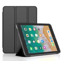 Dėklas iPad 9.7 5-osios 6-osios kartos plonas stovas apsauginis planšetės dangtelis su minkštu galiniu apvalkalu iPad 5 6 9.7'' A1822 1893 iPad 9.7 2017 5th juoda