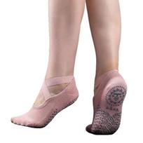 Moterų joga Neslystančios kojinės Moteriškos vėdinimo baleto šokių salė Fitnesas Pilatesas medvilninės kojinės One Size rožinė