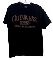 GUINNESS Official Leather Logo Black Short Sleeve T-shirt Mens Size M Unisex T-Shirt S black