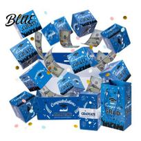 Confetti Pop-up Box 2026 Graduation Explosion Gift Box mėlyna