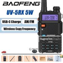 Baofeng UV-5RX Walkie Talkie 5W/8W USB-C Charger M-5R Wireless Copy Frequency High Capacity AM FM DTMF Upgraded Version of UV-5R