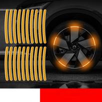 NAUJIENA 20vnt Automobilių stebulės šviesą atspindintis lipdukas Automobilių priedai Dekoratyvinės juostelės Bendros dviračių automobilių ir motociklų padangoms 20 pcs geltona