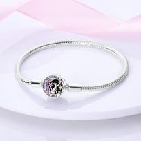 925 Sterlingo sidabro apyrankė Moteriška Širdies Gyvatė Grandininė apyrankė Moterims Tinka temperamento žavesio karoliukai papuošalai Dovana 20cm white