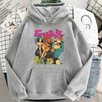 Gorillaz Spaudinio Gobtuvėlis Unisex Moteriški Mados Gobtuvėliai Vaikų Hip Hop Gobtuvėliai Moteriški Džemperiai Berniukų Paltai Anime Džemperiai Punk Drabužiai Rap XL gray