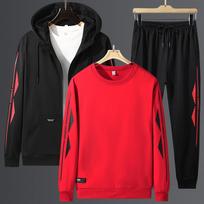 Didelio dydžio 8XL vyriškas laisvalaikio sportinis kostiumas Rudens margintas džemperis Trijų dalių komplektas 7XL gray