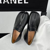Skaldytais pirštais arklio batai vyriškam storam padui Loafers batai Tabi batai lakinės odos korėjietiška versija tendencija laisvalaikio odiniai batai 39 black