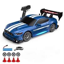 Naujas AE86 RC Drift lenktyninis automobilis 1/24 4WD 30KM/h dideliu greičiu su lengvu 2,4G radijo bangomis valdomų transporto priemonių modelių lenktynių varžybų žaislų berniukų dovana 8602 mėlyna