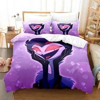 3D Spausdintas Anime Stolas Helluva Hazbin Hotels Bosas Lovos Patalynės Komplektas Berniukams Mergaitėms Dvigulė Karalienės Dydžio Antklodės Užvalkalas Pagalvės Užvalkalas Lovos Berniukams Suaugusiems 70x133cm 2pcs blue