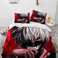 3D Spausdintas Anime Tokyo Ghoul Kaneki Ken Lovos Patalynės Komplektas, Tokyo Ghoul Antklodės Užvalkalas Lovos Komplektas Antklodės Užvalkalas Pagalvės Užvalkalas Antklodė Karališkas Karalienė 135x200cm 2pcs