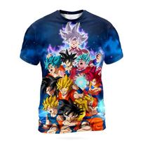 Vasaros Anime Dragon Ball Z Wukong Vyriški Marškinėliai 3D Spausdinti Vaidmenų Žaidimas Moteriški Vaikų Gatvės Marškinėliai Unisex Didelio Dydžio Viršūnės M blue