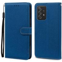 A52 A52S dėklas Samsung Galaxy A52 dėklas Odinis piniginės tipo atverčiamas dėklas Samsung Galaxy A52s dėklas 5G Apsauginis dangtelis Fundas Samsung A52 4G 5G tamsiai mėlyna spalva