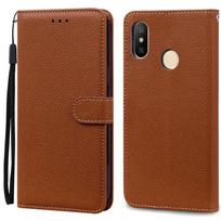 „Xiaomi Mi A2 Lite“ dėklas, skirtas „Mi A2 Lite“ dėklui, skirtas „Fundas“ odiniam atverčiamam dėklui, skirtam „Xiaomi Mi A2“ piniginės dėklui, „Mia2 Mi6X Mi 6X“ dangteliui. Mi 6X ruda