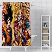 Anime B-balls Dušo užuolaida Vandeniui atsparus poliesterio audinys Dažytos vonios užuolaidos B-balls Vonios dekoras D-dragons Užuolaida su kabliuku YL90x180cm black