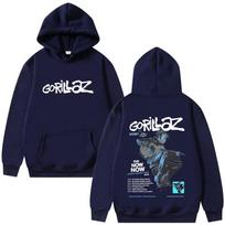 Rock Grupė Gorillaz The Now Albumas Grafinis Džemperis Su Gobtuvu Vyriški Moteriški Drabužiai Mada Laisvo Stiliaus Didelio Dydžio Džemperis Vyriški Vintažiniai Džemperiai Su Gobtuvu M black