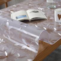 Bekvapė minkšta stiklo PVC staltiesė, atspari vandeniui, karščiui ir aliejui, nuolatinis plastikinis skaidrus stalo kilimėlis, kavos staliuko storas kristalas 70*70cm white