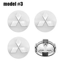 4 vnt. 60 mm automobilio ratlankio centriniai dangteliai, ratlankio apdangalas, ženklelis, emblema Mitsubishi Lancer 9 10 EX Outlander 3 ASX Pajero L200 Competition white