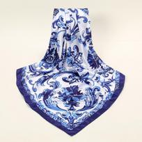 New Palestine Scarf Keffiyeh Women Printed Square Scarf Muslim Hijab Satin Silk Handkerchief Bandanna Muffler Headscarf Wraps gray