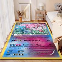 15 dydžių Pokémon Eevee klanas spausdintas kilimas svetainei, miegamajam, vaikų kambariui, namų dekoravimui, zoninis kilimas, sofos, persirengimo kambario kilimėlis 40x60cm (16x24in) gray