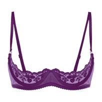 Didelio dydžio liemenėlės moterims Nėriniai apatiniai Skaidrus seksualus liemenėlė Lingerie 5XL violetinė
