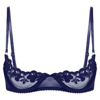 Didelio dydžio liemenėlės moterims Nėriniai apatiniai Skaidrus seksualus liemenėlė Lingerie 4XL tamsiai mėlyna spalva