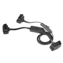 AA92-60CM Long OBD2 16Pin With Switch Extension Cable Flat Wire Adapter Auto 1 Male To 2 Female OBD 16 Pin Convert Plug juoda