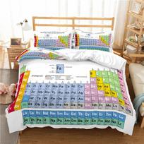 Periodinė elementų lentelė Minkštas antklodės užvalkalas Mokslo patalynės komplektas Mikropluošto Chemijos mėgėjams Mokymosi paveikslėlis Vaikams Vaikams Dešimtys Suaugusiems Žmonėms Dekoracija 100*200cm Single gray