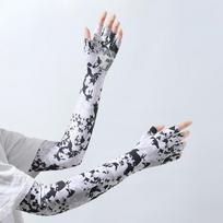 Sunscreen ice silk sleeves men's summer new half-finger non-slip sweat-proof breathable arm sleeves UV-proof gloves High Quality Practical Daily Use One size gray