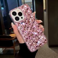 Prabangus Blizgantis Cirkonio Kristalų Deimantinis Dėklas Motorola Moto G75 G15 G24 Power G05 G85 G84 G55 G54 G35 G34 G45 G14 G04S 5G Blizgantis Kibirkščiuojantis Viršelis Motorola Moto G55 rožinė