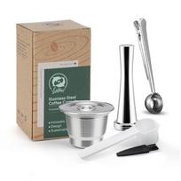 iCafilas Daugkartinio naudojimo kavos kapsulės Nespresso kavos aparatams Nerūdijančio plieno kavos filtrai Crema Espresso Kavos indai Arbatos indai gray