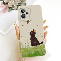 Telefono dėklas Realme GT2 Pro GT 2 Pro RMX3300, dėklas, animacinis drakonas, juokingas katės raštas, galinis dangtelis, smūgiams atsparūs silikoniniai dėklai Realme GT2 Pro beige