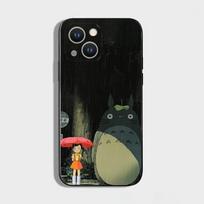 Anime T-Totoro-ES Mielas telefono dėklas iPhone 16,15,14,13,12,11 Plus,Pro Max,XS,X,XR,SE,Mini,8,7,Minkštas silikoninis juodas dangtelis iPhone16pro black
