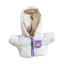 For 17Cm Labubu Doll Down Jackets Laser Skiwear Fashion Clothing Winter Down Vest With Jeans Shoes Complete Outfit Clothes Set white
