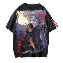 Berser Cosplay Anime Manga Streetwear T-Shirt Tee Undershirt Polyester Black XL gray