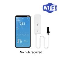 Tuya WiFi Zigbee Temperatūros ir drėgmės matuoklis su išoriniu zondo jutikliu, pasirinktinai skaitmeniniu LCD ekranu, termometras akvariumui Wifi No screen gray