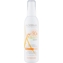 A-Derma Protect Kids bekvapis apsauginis apsauginis purškiklis nuo saulės SPF 50+, 200 ml