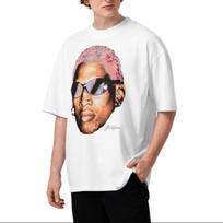 2026 Vasaros Mados Trendy Marškinėliai Dennis Rodman Vintažiniai Marškinėliai _ Unisex Ekologiški Oversized Aukštu Kaklu Marškinėliai _ Retro NBA Ikona Grafinis Marškinėlis Y2K Streetwear XL white